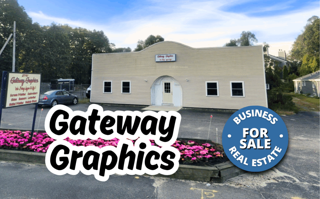 Gateway Graphics is a local screen printing business that is for sale in Wareham, Massachusetts.