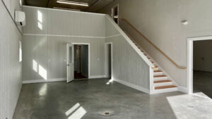 Interior view of Unit 1 contractor bay at 68 Mercantile Way, Mashpee, MA